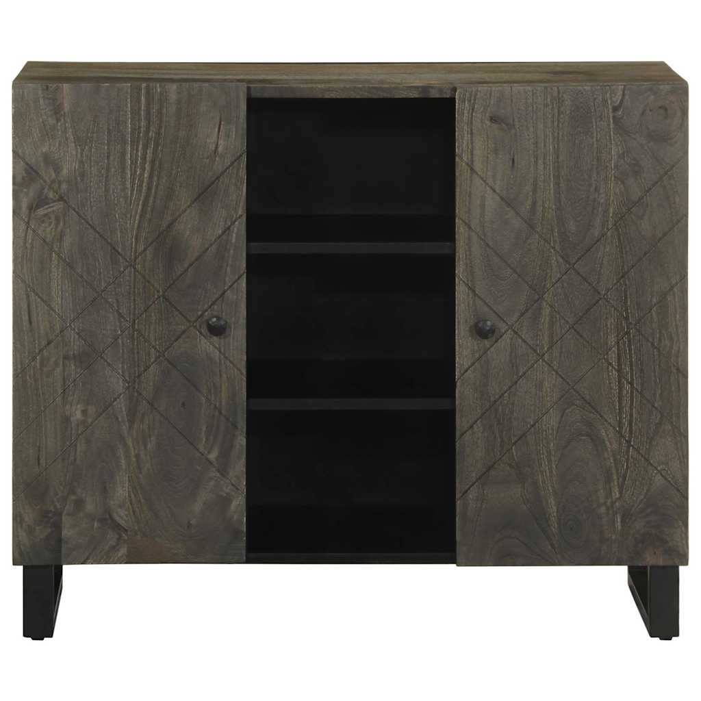 Σκευοθήκη μαύρο 90x33x75 cm μασίφ ξύλο Μάνγκο