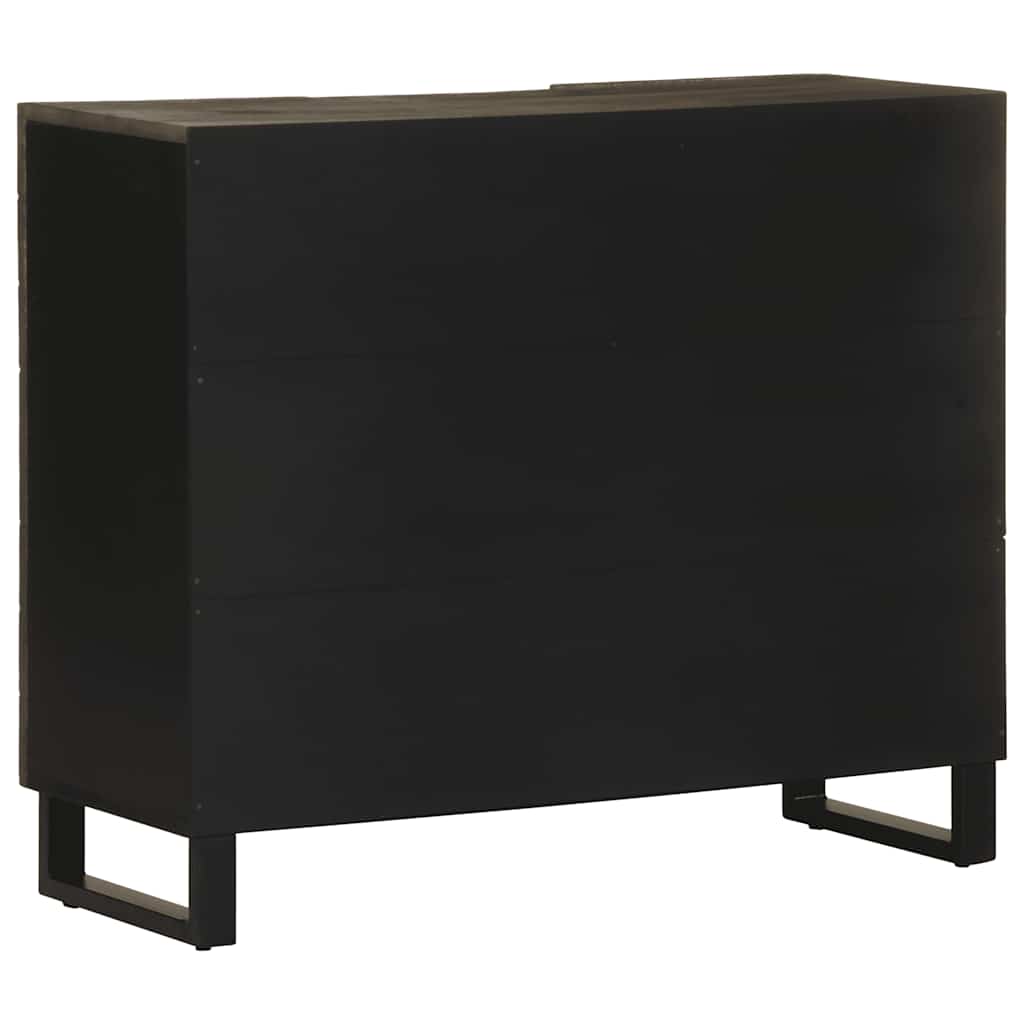 Σκευοθήκη μαύρο 90x33x75 cm μασίφ ξύλο Μάνγκο