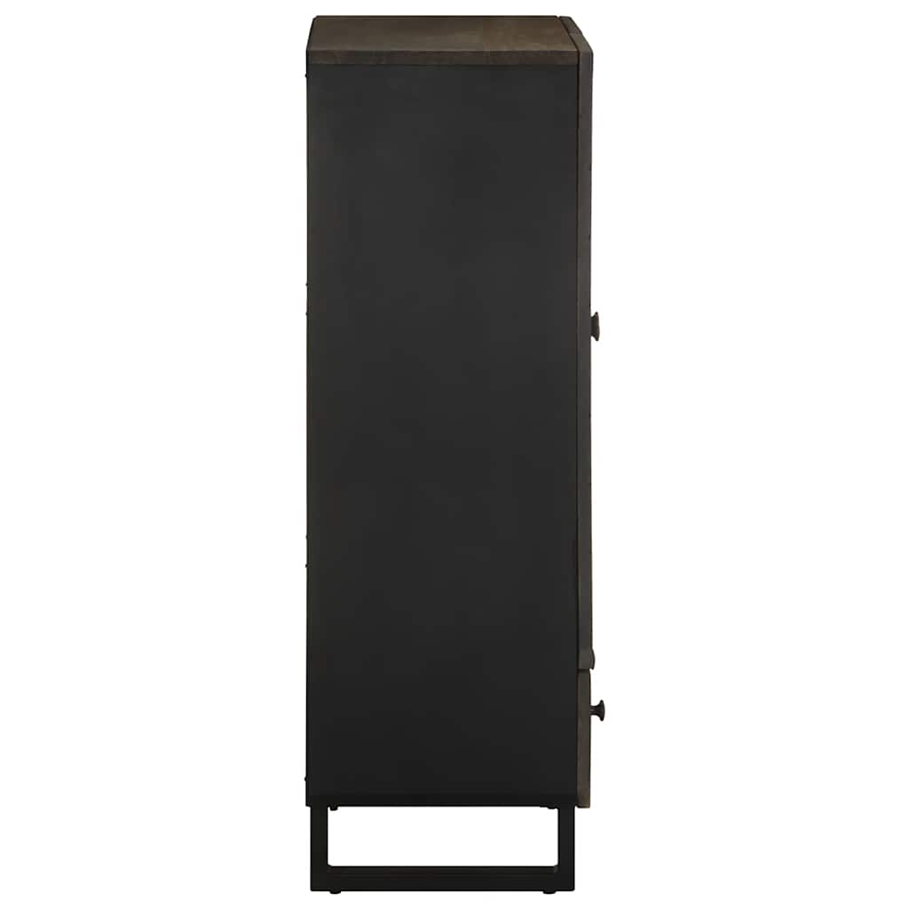 Ντουλάπι Μαύρο 60 x 33 x 110 εκ. από Μασίφ Ξύλο Μάνγκο - Pakobazaar
