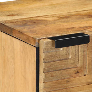 Κομοδίνα 2 τεμάχια καφέ 40x33x46 cm από μασίφ ξύλο Mango - Pakobazaar