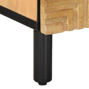 Κομοδίνα 2 τεμάχια καφέ 40x33x46 cm από μασίφ ξύλο Mango - Pakobazaar