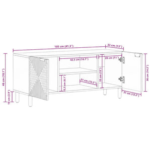 Ντουλάπι τηλεόρασης καφέ 105x33x46 cm από μασίφ ξύλο Mango