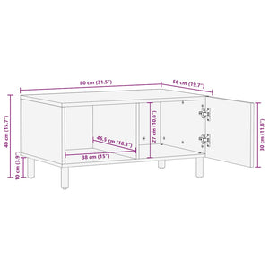 Τραπεζάκι σαλονιού καφέ 80x50x40 cm μασίφ ξύλο Mango