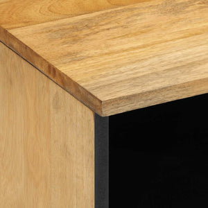 Κομοδίνο καφέ 40x33x46 cm από μασίφ ξύλο Mango