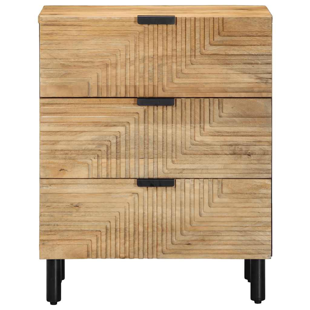 Κομοδίνο καφέ 50x33x60 cm μασίφ ξύλο Mango - Pakobazaar