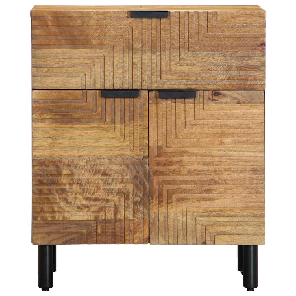 Κομοδίνο καφέ 50x33x60 cm μασίφ ξύλο Mango