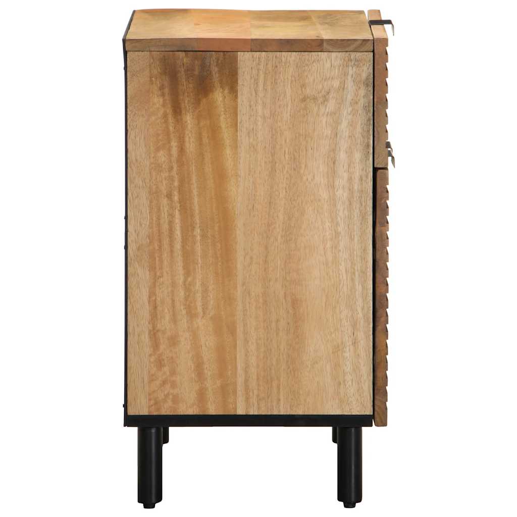 Κομοδίνο καφέ 50x33x60 cm μασίφ ξύλο Mango