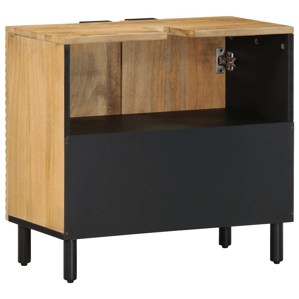 ντουλάπι νιπτήρα μπάνιου καφέ 62x33x58 cm μασίφ ξύλο Mango