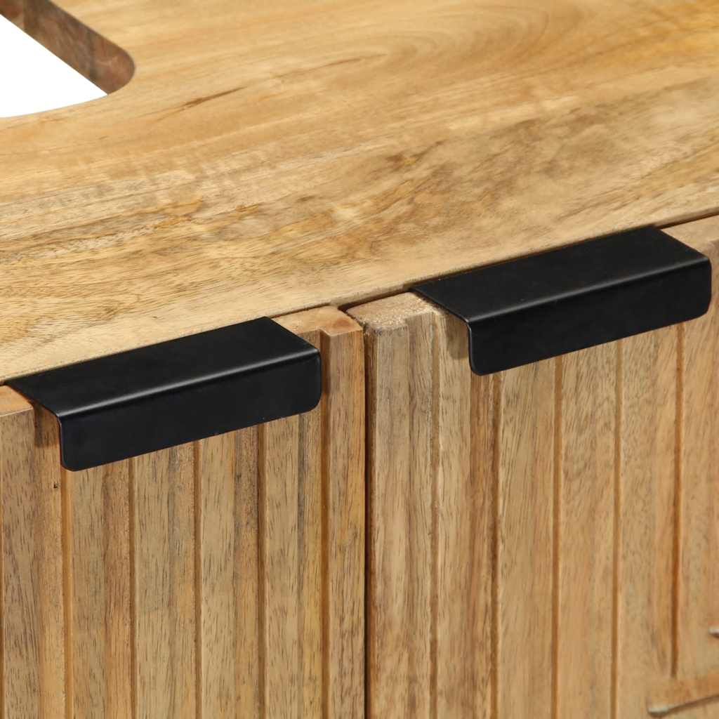 ντουλάπι νιπτήρα μπάνιου καφέ 62x33x58 cm μασίφ ξύλο Mango