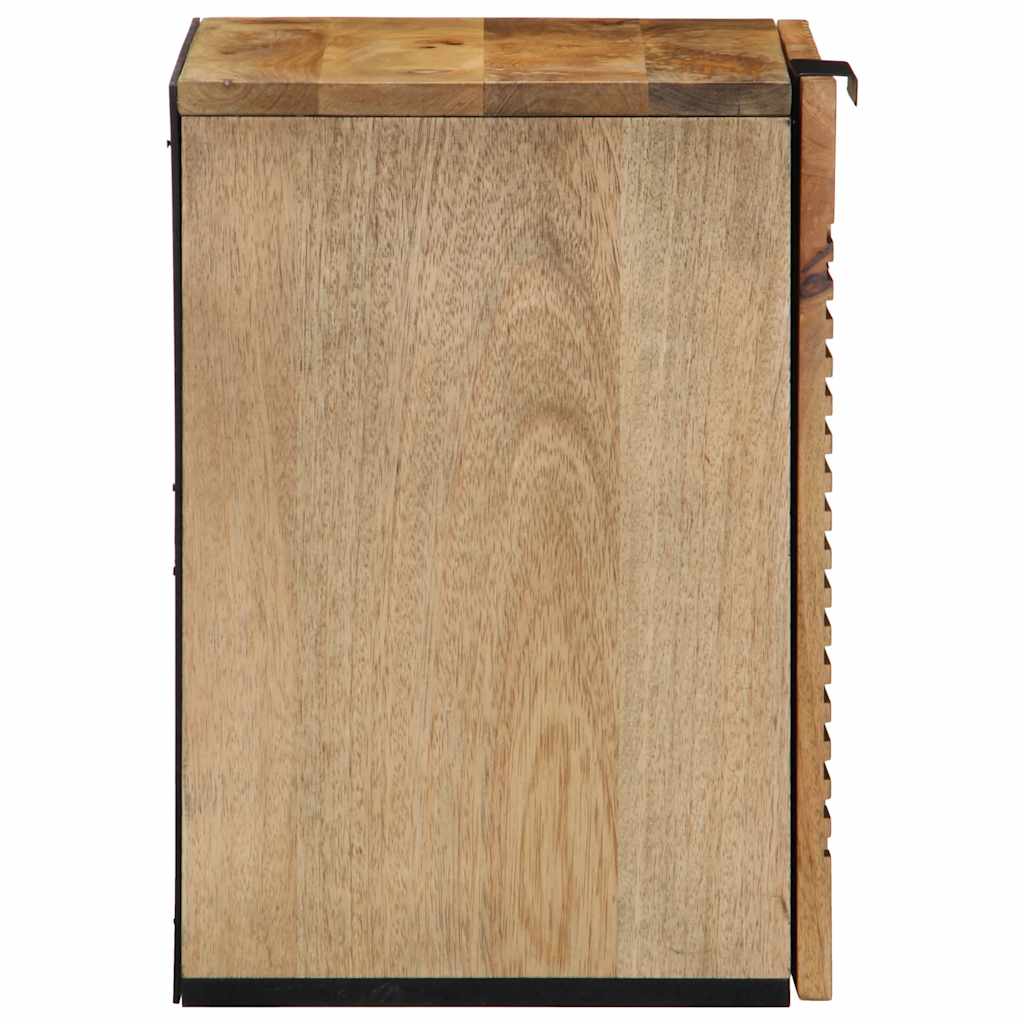 κρεμαστό ντουλάπι μπάνιου καφέ 38x33,5x48 cm μασίφ ξύλο Mango - Pakobazaar