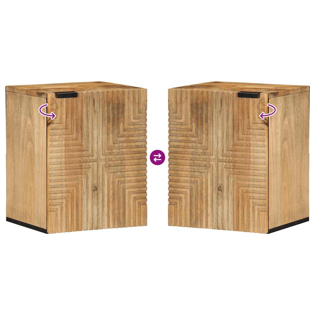 κρεμαστό ντουλάπι μπάνιου καφέ 38x33,5x48 cm μασίφ ξύλο Mango - Pakobazaar