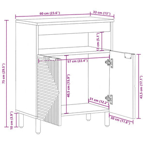 Sideboard καφέ 60x33x75 cm μασίφ ξύλο Mango