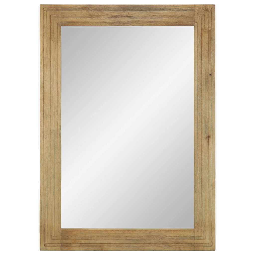 Καθρέφτης μπάνιου καφέ 50x70x2,5 cm από μασίφ ξύλο Mango