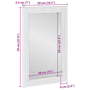 Καθρέφτης μπάνιου καφέ 50x70x2,5 cm από μασίφ ξύλο Mango