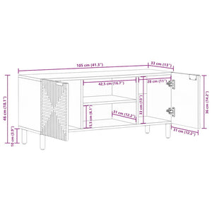 Έπιπλο Τηλεόρασης 105x33x46 εκ. από Μασίφ Ξύλο Ακακίας - Pakobazaar