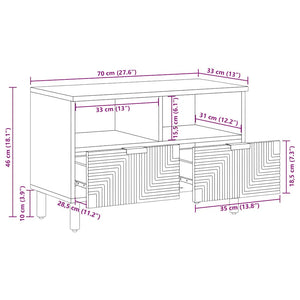 Έπιπλο Τηλεόρασης 70x33x46 εκ. από Μασίφ Ξύλο Ακακίας - Pakobazaar