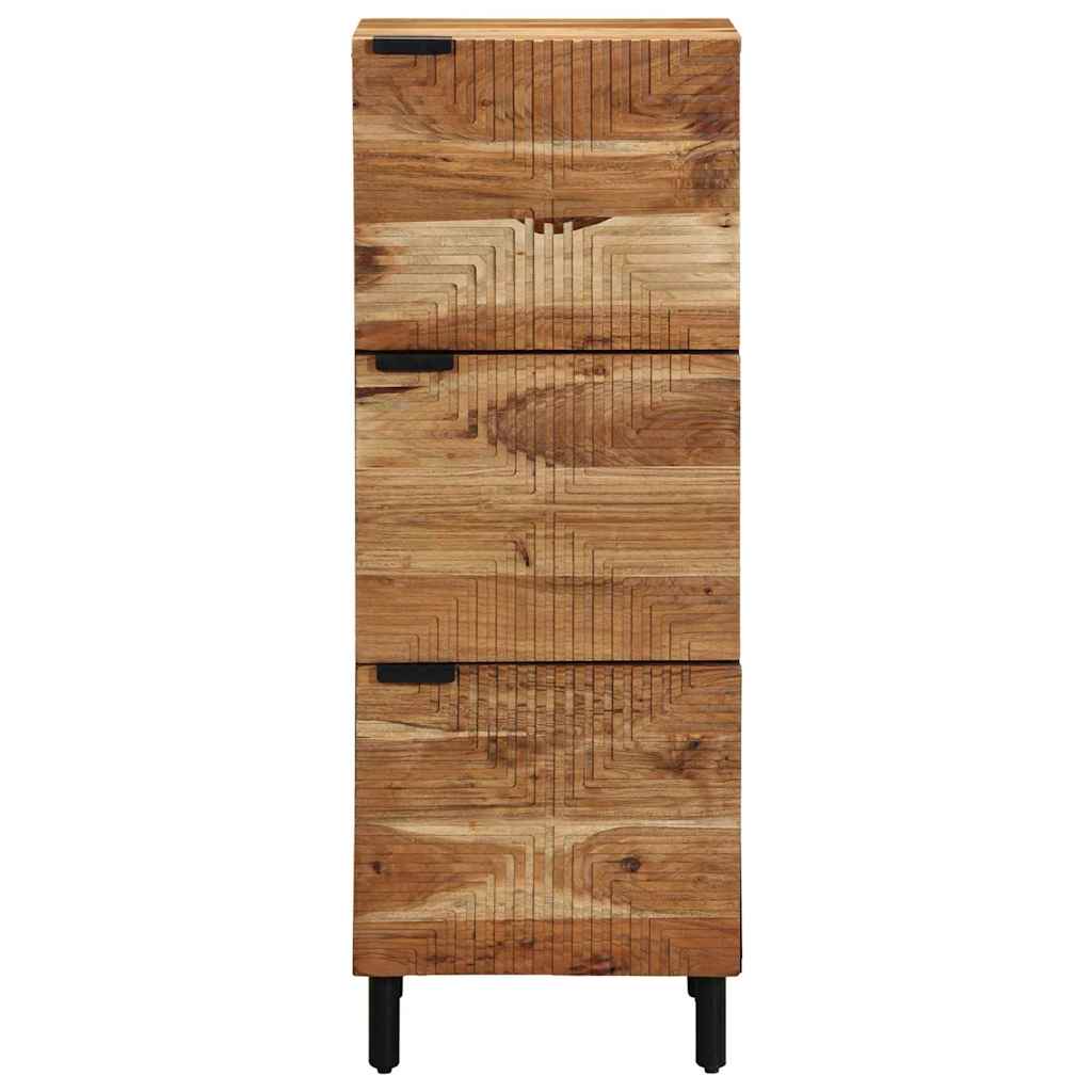 Highboard με ράφι Καφέ 40 x 33 x 110 εκ Στερεό ξύλο μάνγκο - Pakobazaar