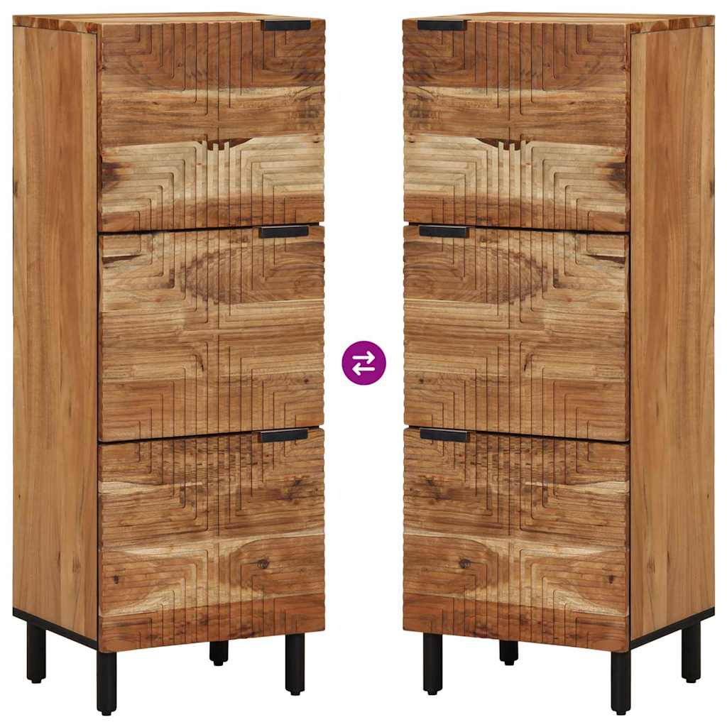 Highboard με ράφι Καφέ 40 x 33 x 110 εκ Στερεό ξύλο μάνγκο - Pakobazaar