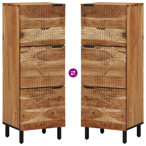 Highboard με ράφι Καφέ 40 x 33 x 110 εκ Στερεό ξύλο μάνγκο - Pakobazaar