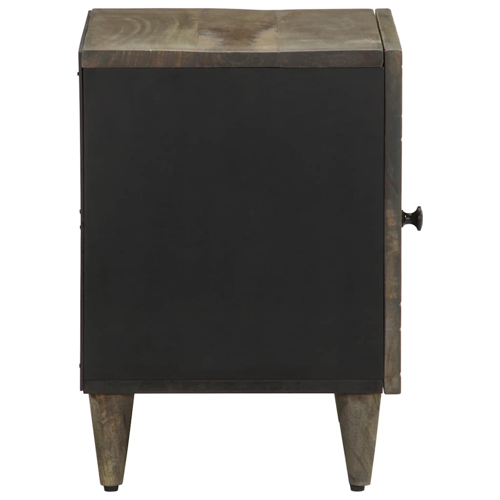 κομοδίνο ντουλάπι ανοιχτό γκρι 40x33x46 cm μασίφ ξύλο Mango