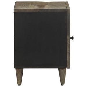 κομοδίνο ντουλάπι ανοιχτό γκρι 40x33x46 cm μασίφ ξύλο Mango
