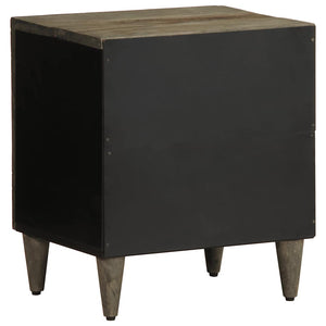 κομοδίνο ντουλάπι ανοιχτό γκρι 40x33x46 cm μασίφ ξύλο Mango