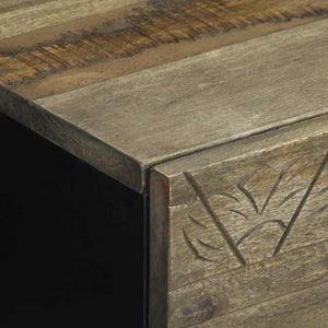 κομοδίνο ντουλάπι ανοιχτό γκρι 40x33x46 cm μασίφ ξύλο Mango