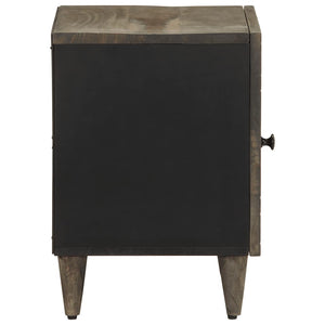 Κομοδίνα 2 τεμάχια ανοιχτό γκρι 40x33x46 cm μασίφ ξύλο Mango