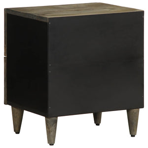 κομοδίνο ντουλάπι ανοιχτό γκρι 40x33x46 cm μασίφ ξύλο Mango