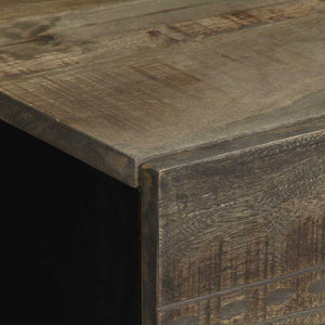 κομοδίνο ντουλάπι ανοιχτό γκρι 40x33x46 cm μασίφ ξύλο Mango