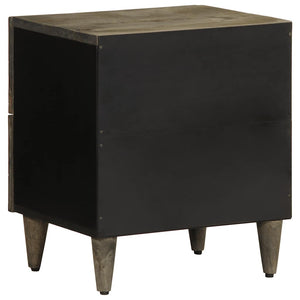 Κομοδίνα 2 τεμάχια ανοιχτό γκρι 40x33x46 cm μασίφ ξύλο Mango