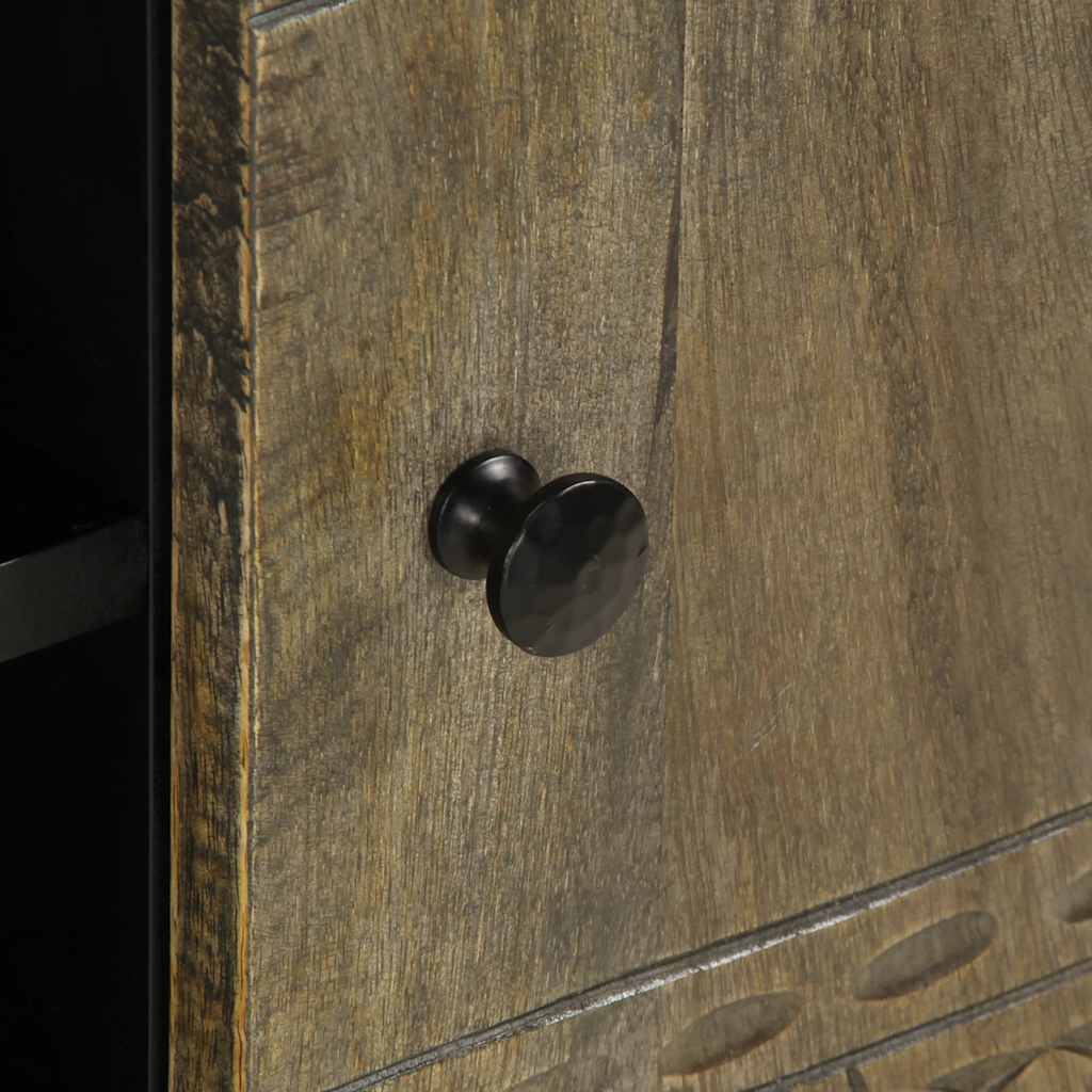 ντουλάπι τηλεόρασης  ανοιχτό γκρι 105x33,5x46cm μασίφ ξύλο Mango