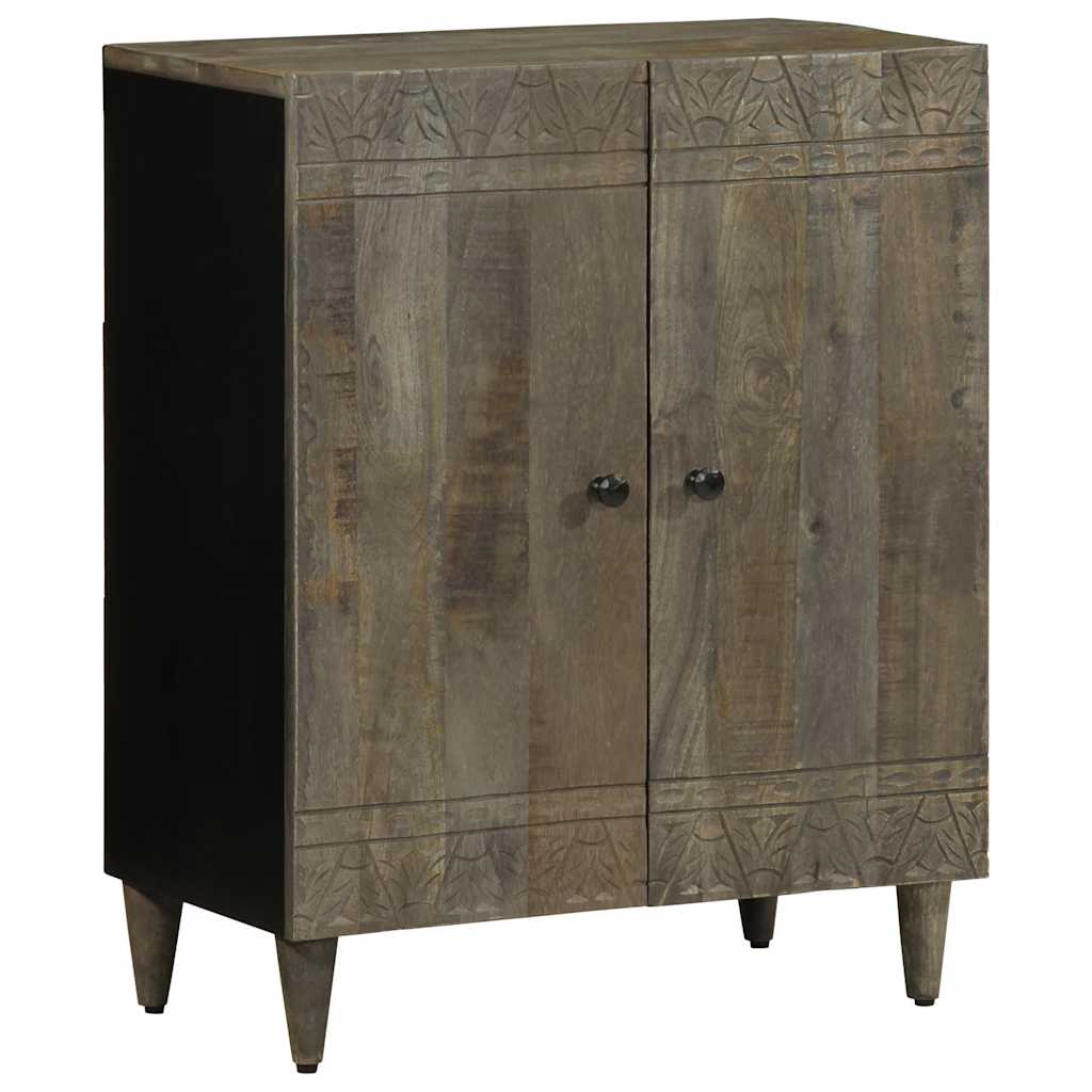 Sideboard ανοιχτό γκρι 60x33,5x75 cm μασίφ ξύλο Mango