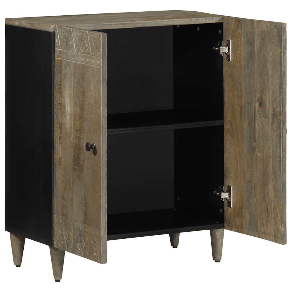 Sideboard ανοιχτό γκρι 60x33,5x75 cm μασίφ ξύλο Mango
