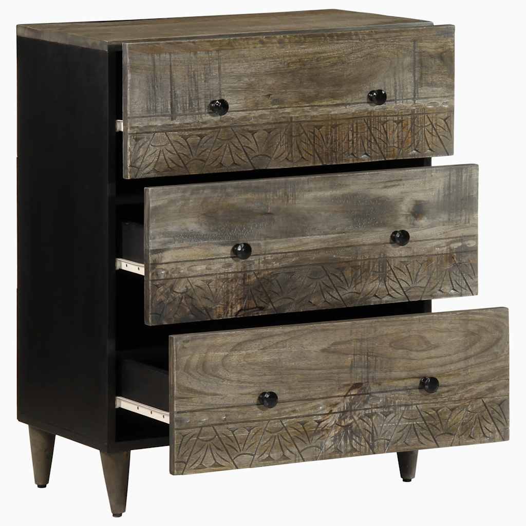 Sideboard ανοιχτό γκρι 60x33,5x75 cm μασίφ ξύλο Mango - Pakobazaar