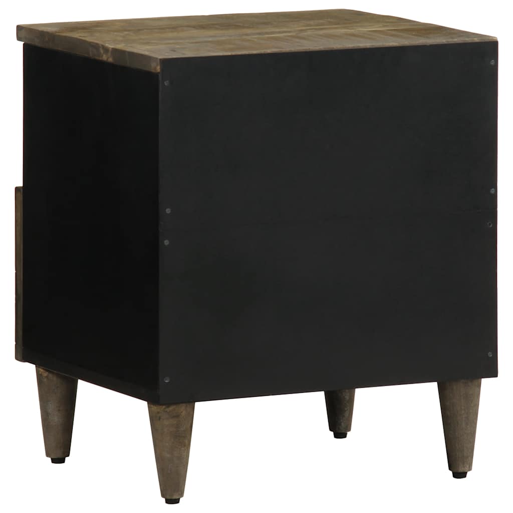 Κομοδίνα 2 τεμάχια ανοιχτό γκρι 40x33x46 cm μασίφ ξύλο Mango