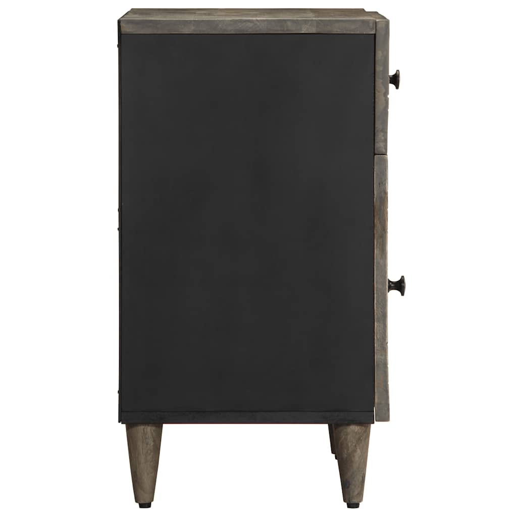 κομοδίνο ντουλάπι ανοιχτό γκρι 50x33x60 cm μασίφ ξύλο Mango - Pakobazaar