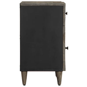 κομοδίνο ντουλάπι ανοιχτό γκρι 50x33x60 cm μασίφ ξύλο Mango - Pakobazaar