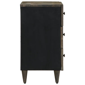 κομοδίνο ντουλάπι ανοιχτό γκρι 50x33x60 cm μασίφ ξύλο Mango - Pakobazaar