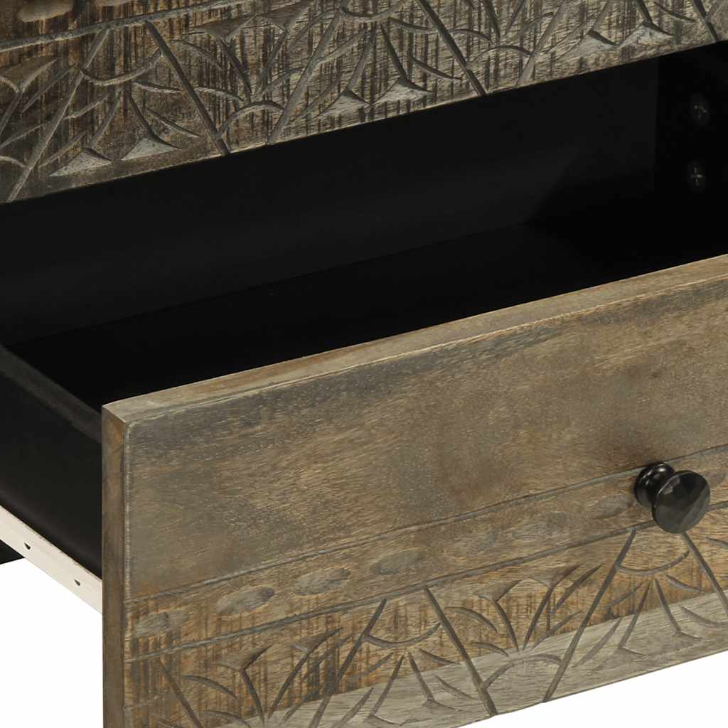 κομοδίνο ντουλάπι ανοιχτό γκρι 50x33x60 cm μασίφ ξύλο Mango - Pakobazaar