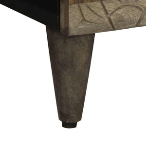 κομοδίνο ντουλάπι ανοιχτό γκρι 50x33x60 cm μασίφ ξύλο Mango - Pakobazaar
