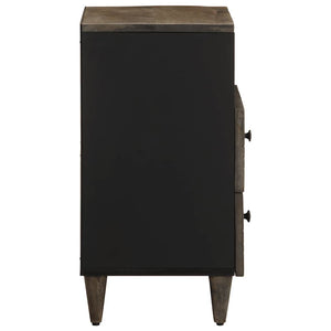 κομοδίνο ντουλάπι ανοιχτό γκρι 50x33x60 cm μασίφ ξύλο Mango