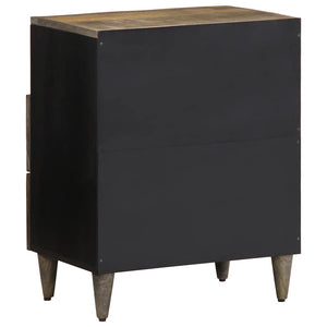 κομοδίνο ντουλάπι ανοιχτό γκρι 50x33x60 cm μασίφ ξύλο Mango