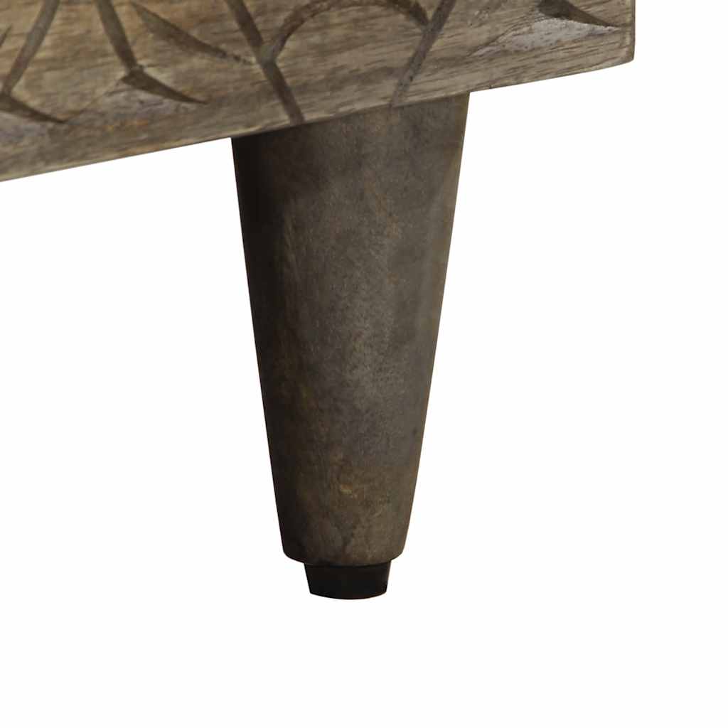 κομοδίνο ντουλάπι ανοιχτό γκρι 50x33x60 cm μασίφ ξύλο Mango