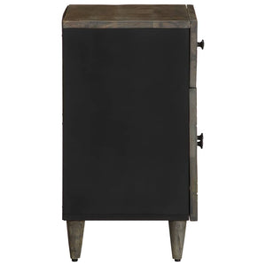 κομοδίνο ντουλάπι ανοιχτό γκρι 50x33x60 cm μασίφ ξύλο Mango