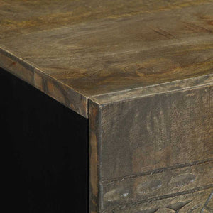 κομοδίνο ντουλάπι ανοιχτό γκρι 50x33x60 cm μασίφ ξύλο Mango