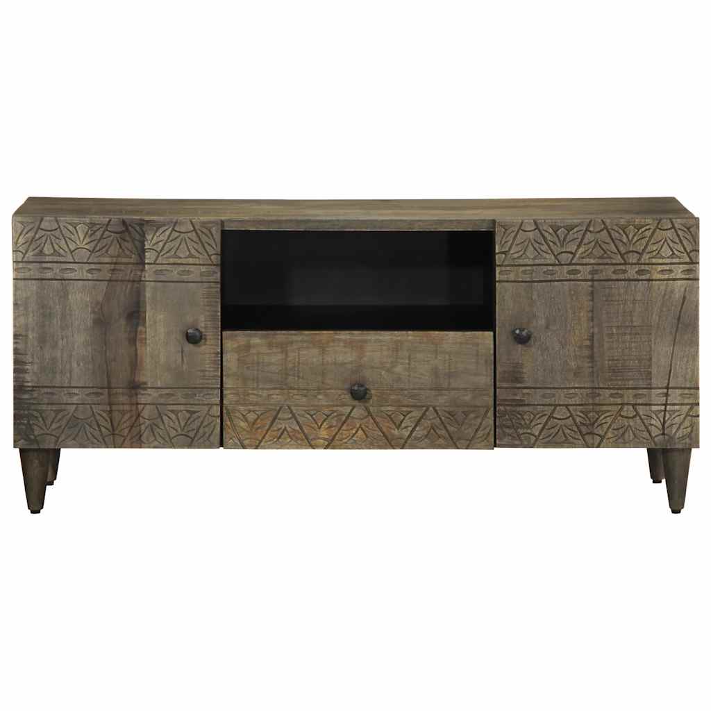 ντουλάπι τηλεόρασης  ανοιχτό γκρι 105x33,5x46cm μασίφ ξύλο Mango