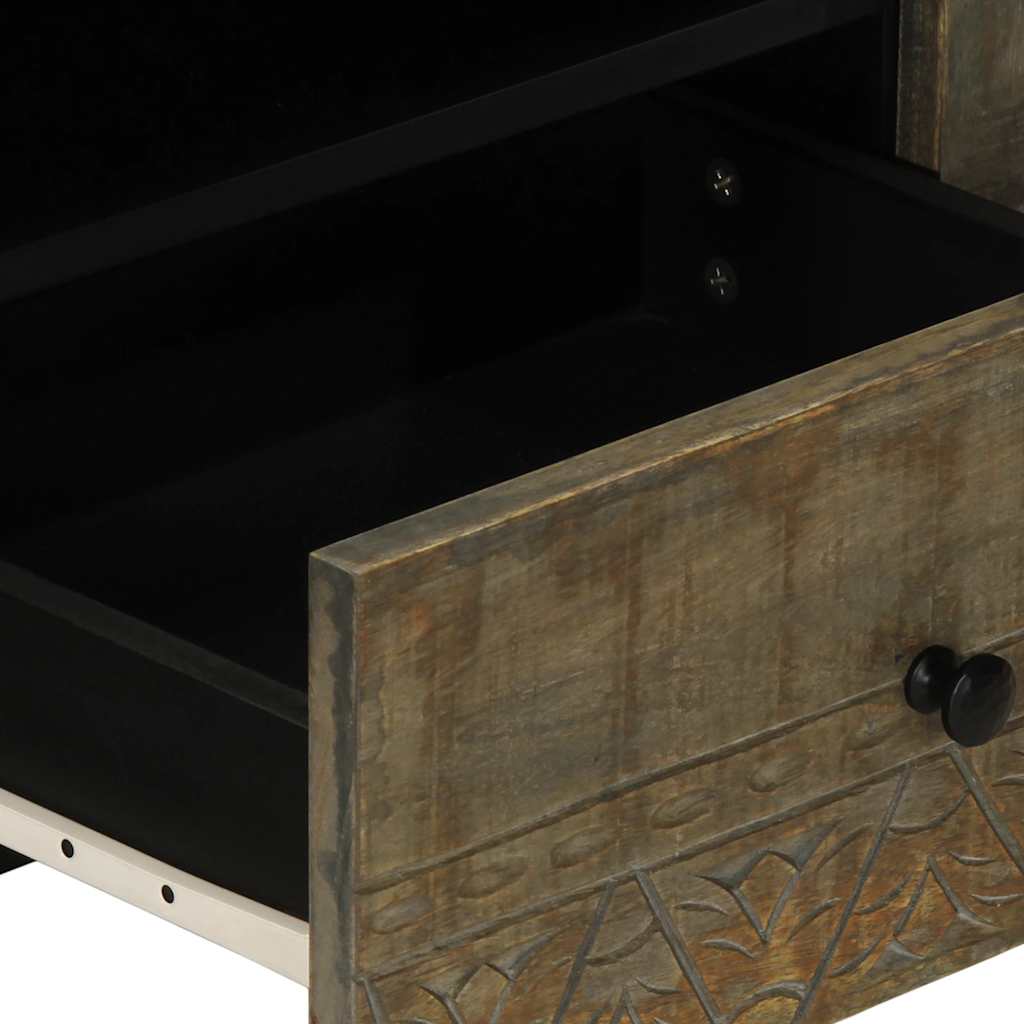 ντουλάπι τηλεόρασης  ανοιχτό γκρι 105x33,5x46cm μασίφ ξύλο Mango