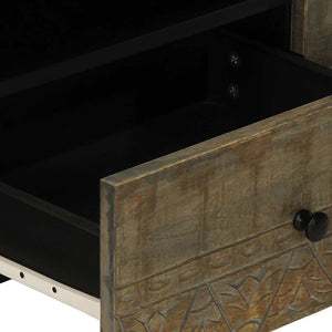 ντουλάπι τηλεόρασης  ανοιχτό γκρι 105x33,5x46cm μασίφ ξύλο Mango