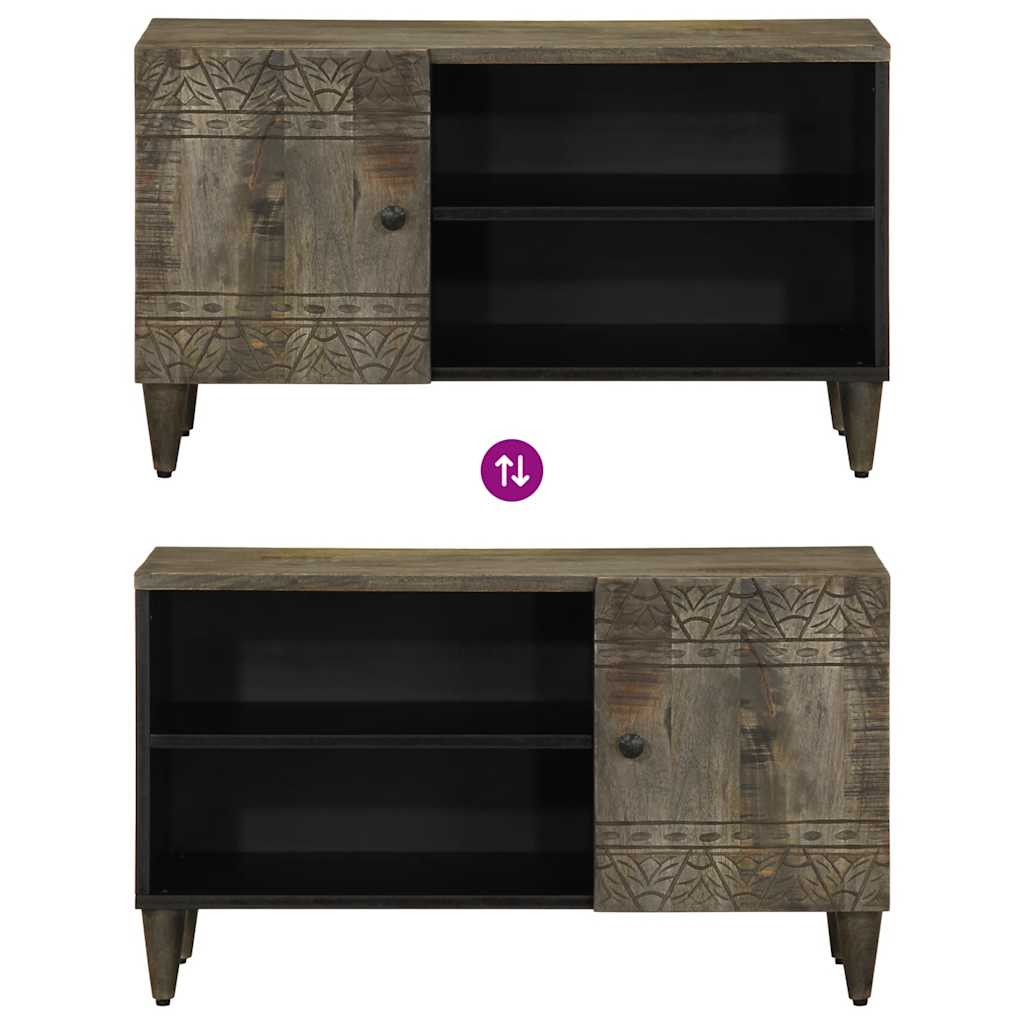 Ντουλάπι τηλεόρασης ανοιχτό γκρι 80x31,5x46 cm μασίφ ξύλο Mango
